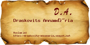 Draskovits Annamária névjegykártya
