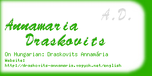 annamaria draskovits business card