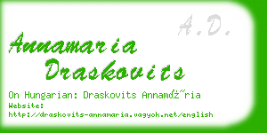 annamaria draskovits business card